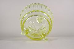 20th Century Citrus Yellow Art Deco Crystal Punch Bowl Service Bohemia ca 1920 - 3835702