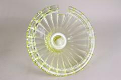 20th Century Citrus Yellow Art Deco Crystal Punch Bowl Service Bohemia ca 1920 - 3835704