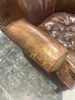 20th Century Cognac Leather Wingback Chair - 4045213