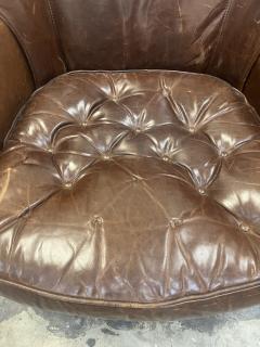 20th Century Cognac Leather Wingback Chair - 4045215