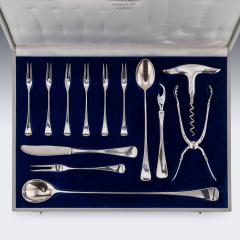 20th Century Danish Solid Silver Bar Cutlery Set W S Sorensen c 1960 - 2989437