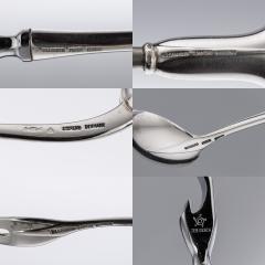 20th Century Danish Solid Silver Bar Cutlery Set W S Sorensen c 1960 - 2989443