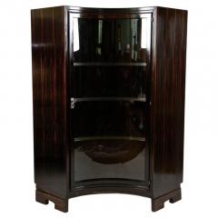 20th Century French Art Deco Curved Vitrine Corner Display Cabinet FR ca 1930 - 4495758