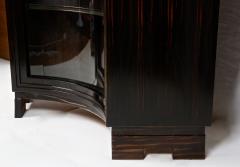 20th Century French Art Deco Curved Vitrine Corner Display Cabinet FR ca 1930 - 4495763