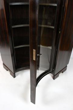 20th Century French Art Deco Curved Vitrine Corner Display Cabinet FR ca 1930 - 4495765