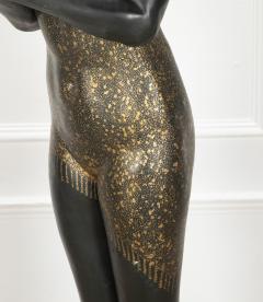 20th Century French Art Deco Lady Statue Lamp - 4133392