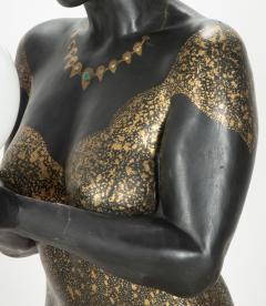 20th Century French Art Deco Lady Statue Lamp - 4133394