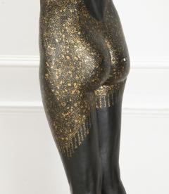 20th Century French Art Deco Lady Statue Lamp - 4133395