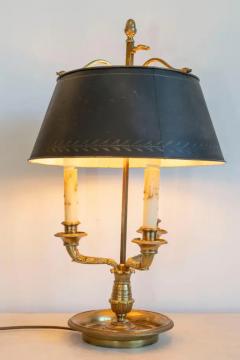 20th Century French Bouillotte Lamp with Black T le Shade - 4001848