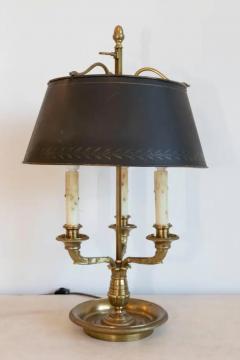 20th Century French Bouillotte Lamp with Black T le Shade - 4001860