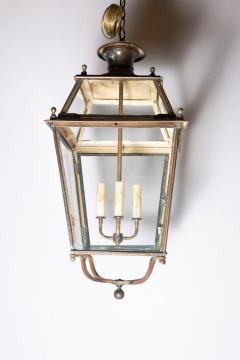 20th Century French Brass and Glass Tapered Lantern - 4088647
