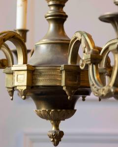 20th Century French Bronze Chandelier with Classical Motifs - 4431938