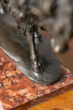 20th Century French Bronze Sculpture of a Bison on a Marble Base - 4019902