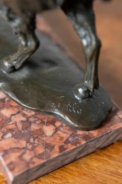 20th Century French Bronze Sculpture of a Bison on a Marble Base - 4019912