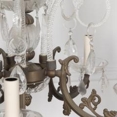 20th Century French Crystal and Bronze Chandelier - 3640529