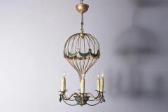 20th Century French Gilt Iron and Painted T le Balloon Chandelier - 3918524