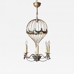 20th Century French Gilt Iron and Painted T le Balloon Chandelier - 3922922