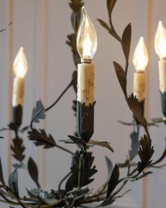20th Century French Iron Chandelier with Foliate Details - 4431969