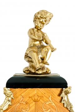 20th Century Fruitwood Veneer Case Tiffany Mantel Clock Pedestal - 1125386