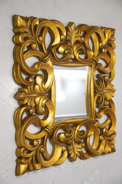 20th Century Gilt Florentine Wall Mirror Foam Lacquered Italy ca 1970 - 4651109