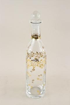 20th Century Glass Decanter Bottle With Golden Floral Patterns AT ca 1920 - 4370184