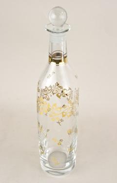 20th Century Glass Decanter Bottle With Golden Floral Patterns AT ca 1920 - 4370187