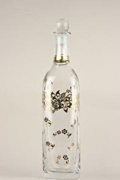 20th Century Glass Decanter Bottle With Golden Floral Patterns AT ca 1920 - 4370188