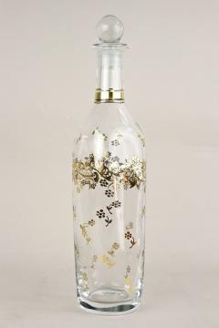 20th Century Glass Decanter Bottle With Golden Floral Patterns AT ca 1920 - 4370190