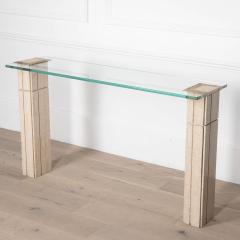 20th Century Glass and Travertine Console Table - 4226268
