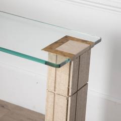 20th Century Glass and Travertine Console Table - 4226270