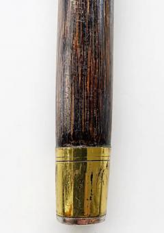 20th Century Gold Plated Rattan Walking Stick Shell Handle and Bamboo Stick - 3589964