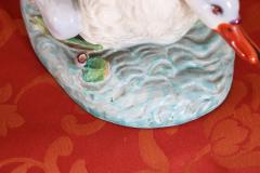 20th Century Hand Painted Ceramic Swan Centerpiece 1920s - 2232240