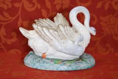 20th Century Hand Painted Ceramic Swan Centerpiece 1920s - 2232241