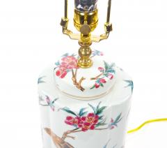 20th Century Hand Painted Italian Porcelain Table Lamps with Gilt Wood Base - 3885754