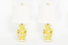 20th Century Hand Painted Porcelain Gilt Wood Base Lamps - 2545320