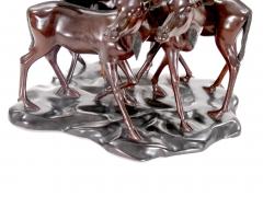 20th Century Hand Painted Wood Decorative Sculpture Pack of Gazelles - 3810520