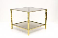 20th Century Hollywood Regency Brass Side End Table Smoked Glass IT ca 1970 - 3993987