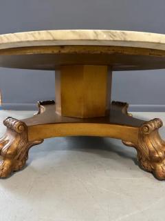 20th Century Hollywood Regency Coffee Table with Marble Top - 3833388