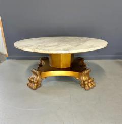 20th Century Hollywood Regency Coffee Table with Marble Top - 3833397