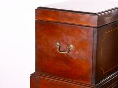 20th Century Inlaid Top Mahogany Wood Silver Flatware Chest - 3056617