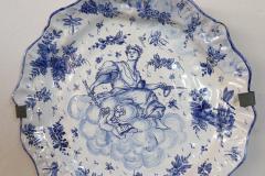 20th Century Italian Albisola Ceramic Set of Two Plates with Blue Decorations - 2478625