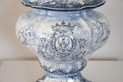 20th Century Italian Albisola Ceramic Vase with Blue Decorations by Alba Docilia - 2471306