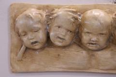 20th Century Italian Bas relief sculpture in painted plaster - 2924907