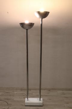 20th Century Italian Design Chrome and Marble Floor Lamp 1980s - 2910464