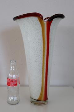20th Century Italian Design Murano Artistic Glass Large Vase 1980s - 2481278