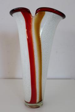 20th Century Italian Design Murano Artistic Glass Large Vase 1980s - 2481279