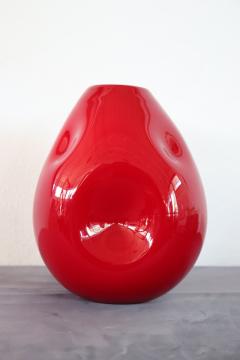 20th Century Italian Design Murano Artistic Glass Red Vase - 3712049
