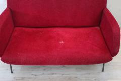 20th Century Italian Design Red Sofa 1950s - 3346296