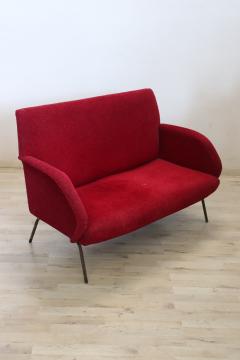 20th Century Italian Design Red Sofa 1950s - 3346297