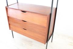 20th Century Italian Design Shoe Cabinet in Teak and Iron 1960s - 2600677